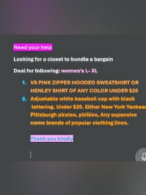 Need Your Help- Looking For All Or 2/3 Items In 1 Closet To Bundle Deal. Thank U